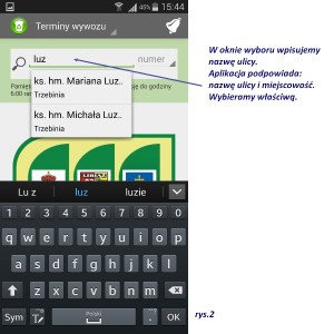Aplikacja Wywozik ZMGK na smartfony 2